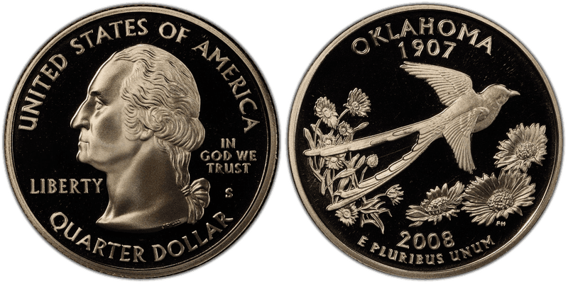 2008 (S) Proof Oklahoma State Quarter
