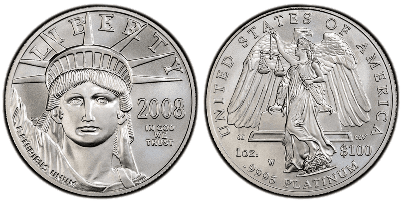 2008 (W) Burnished American Eagle One Hundred Dollar Platinum