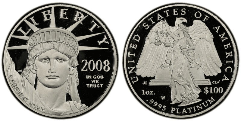 2008 (W) Proof American Eagle One Hundred Dollar Platinum