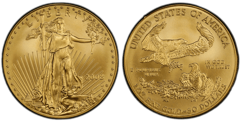 2008 (W) Burnished American Eagle Fifty Dollar Gold
