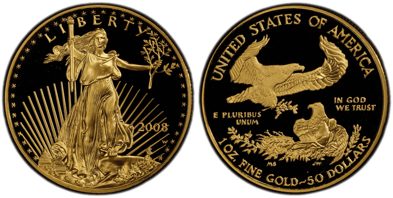 2008 (W) Proof American Eagle Fifty Dollar Gold