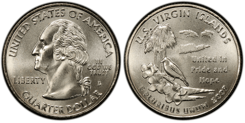 2009 (D) U.S. Virgin Islands Satin Finish Quarter