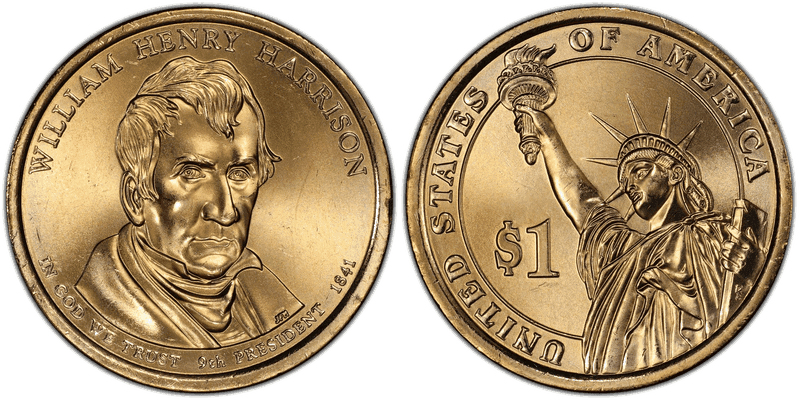 2009 (D) Presidential Dollar - William Henry Harrison, Position A