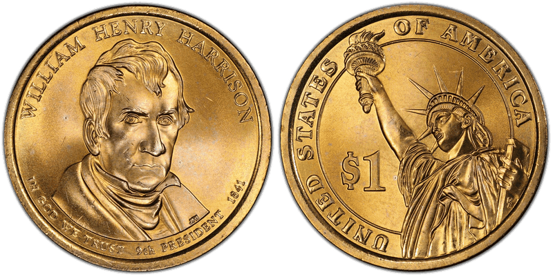2009 (D) Presidential Dollar - William Henry Harrison, Position B