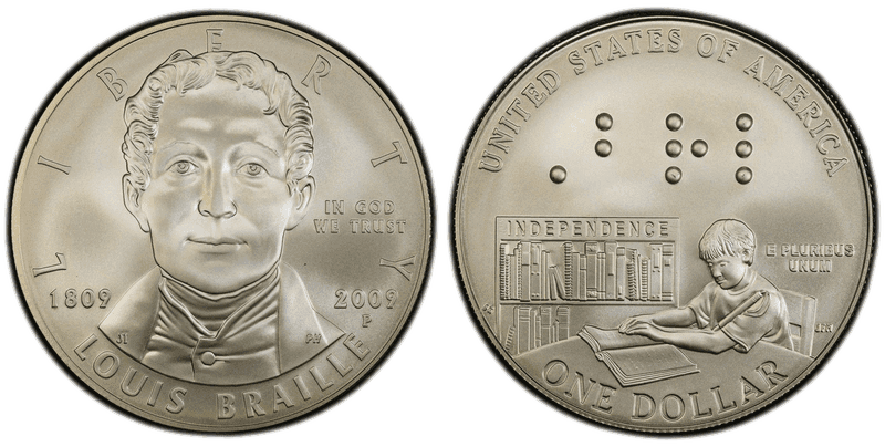 2009 (P) Louis Braille Dollar