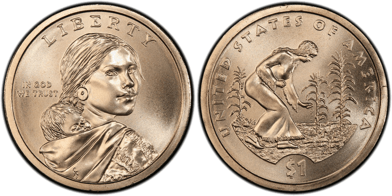 2009 (P) Satin Finish Native American Dollar - Position B