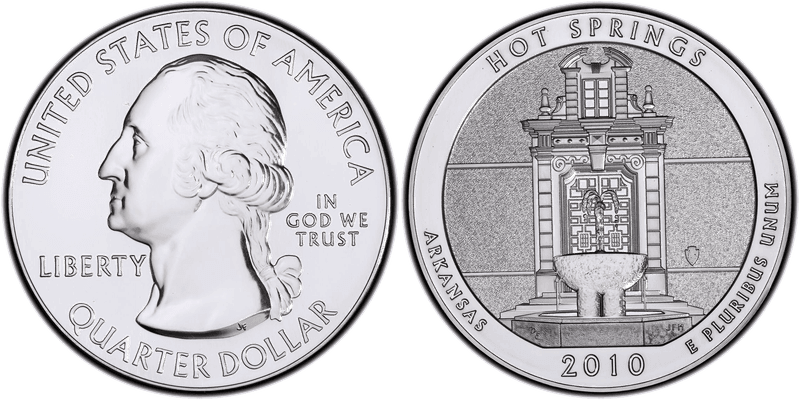 2010 (P) Hot Springs National Park 5 oz Silver Quarter