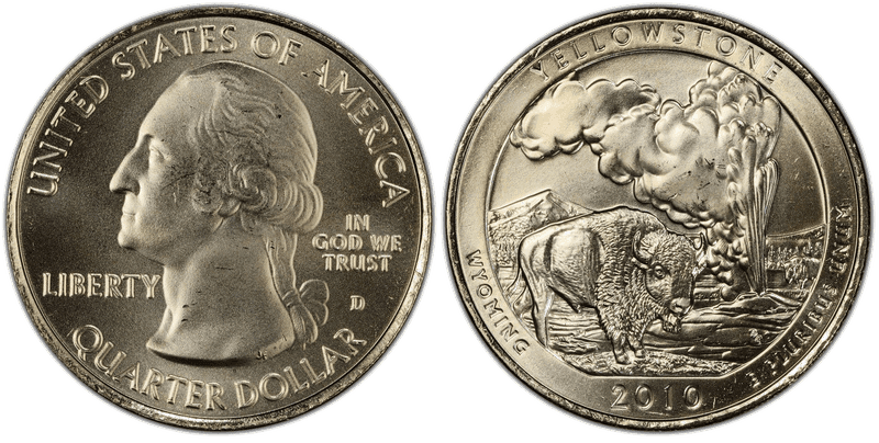 2010 (D) Yellowstone National Park Satin Finish Quarter