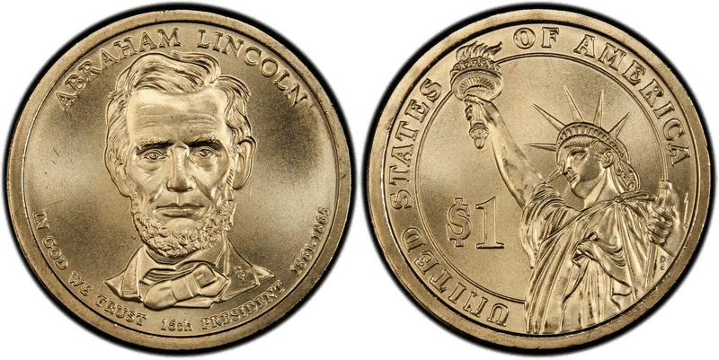 2010 (D) Satin Finish Presidential Dollar - Abraham Lincoln, Position B