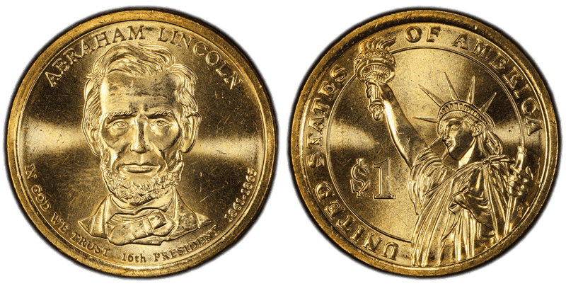 2010 (D) Presidential Dollar - Abraham Lincoln, Position A