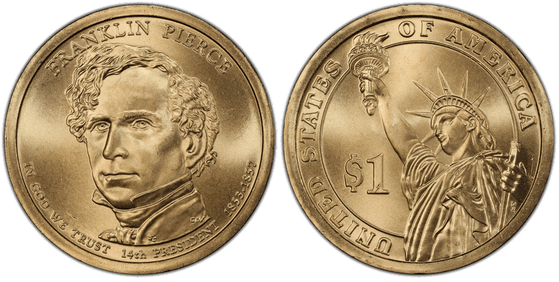 2010 (D) Presidential Dollar - Franklin Pierce, Position A
