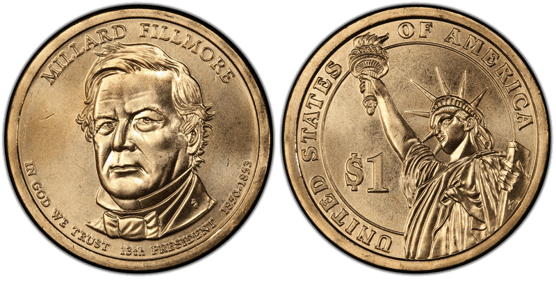 2010 (D) Satin Finish Presidential Dollar - Millard Fillmore, Position A