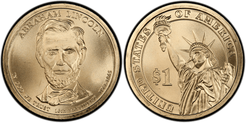 2010 (P) Satin Finish Presidential Dollar - Abraham Lincoln, Position A