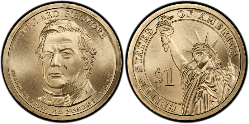 2010 (P) Satin Finish Presidential Dollar - Millard Fillmore, Position A
