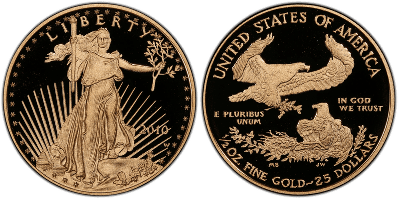 2010 (W) Proof American Eagle Twenty Five Dollar Gold