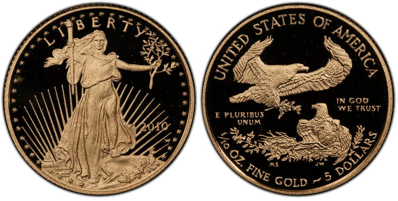 2010 (W) Proof American Eagle Five Dollar Gold