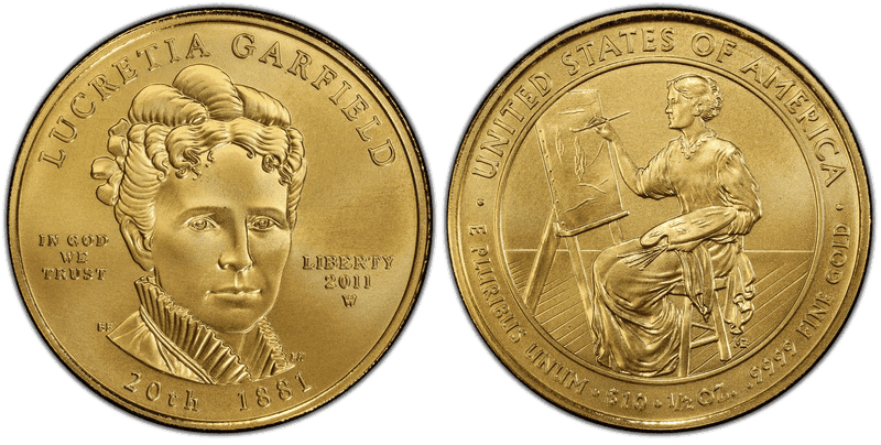2011 (W) Lucretia Garfield First Spouse Ten Dollar Gold
