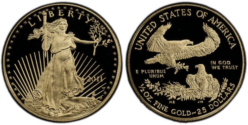 2011 (W) Proof American Eagle Twenty Five Dollar Gold