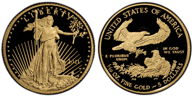 2011 (W) Proof American Eagle Five Dollar Gold