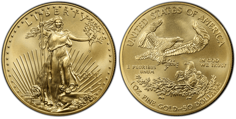 2011 (W) Burnished American Eagle Fifty Dollar Gold - 25th Anniversary