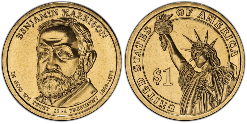2012 (D) Presidential Dollar - Benjamin Harrison, Position B