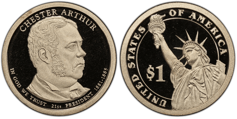 2012 (S) Proof Presidential Dollar - Chester A. Arthur