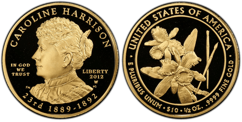 2012 (W) Proof Caroline Harrison First Spouse Ten Dollar Gold