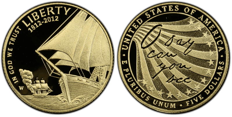 2012 (W) Proof Star-Spangled Banner Commemorative Five Dollar Gold