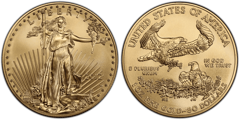 2012 (W) Burnished American Eagle Fifty Dollar Gold