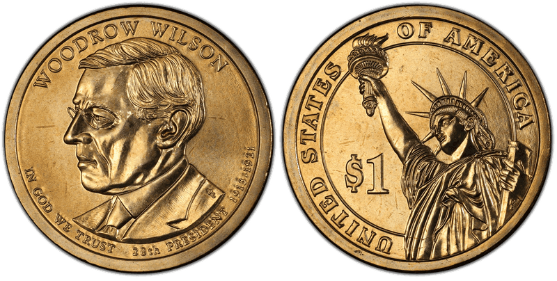 2013 (D) Presidential Dollar - Woodrow Wilson, Position A