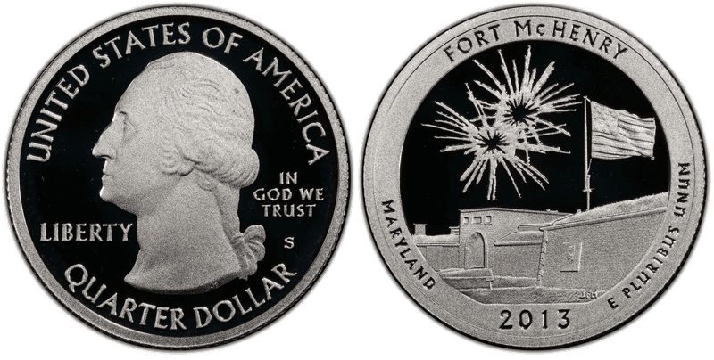2013 (S) Proof Fort McHenry National Park - Silver Quarter