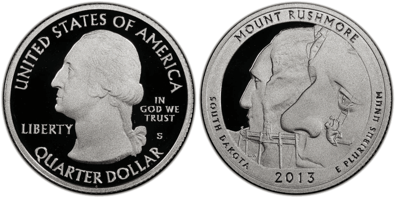 2013 (S) Proof Mount Rushmore NP-Silver Quarter