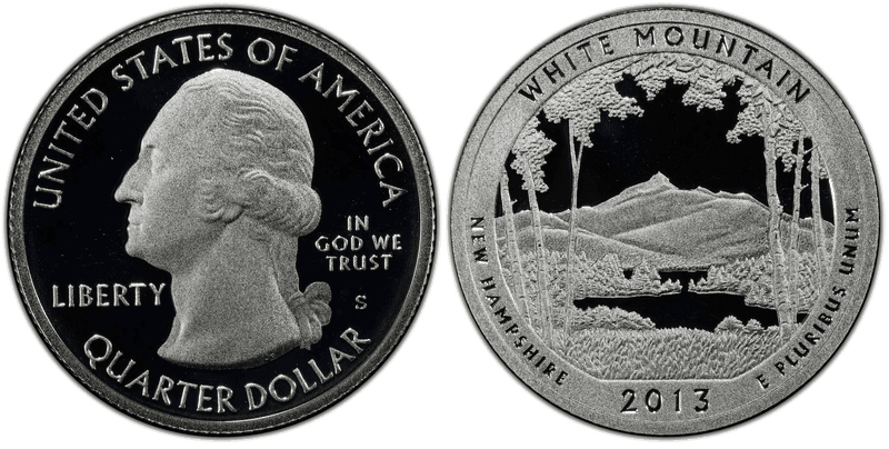 2013 (S) Proof White Mountain NP-Silver Quarter