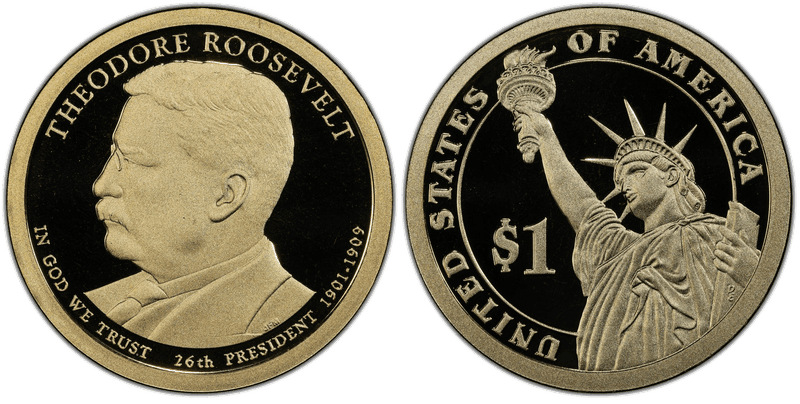 2013 (S) Proof Presidential Dollar - Theodore Roosevelt