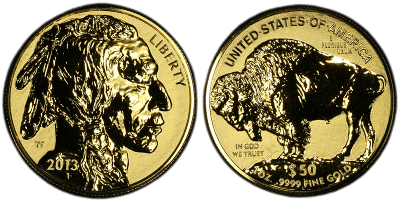 2013 (W) Reverse Proof American Buffalo .9999 Fine Gold Fifty Dollar