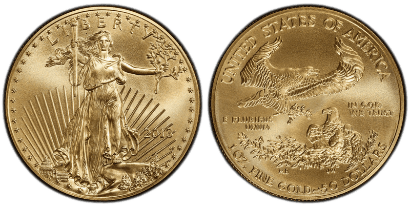 2013 (W) Burnished American Eagle Fifty Dollar Gold