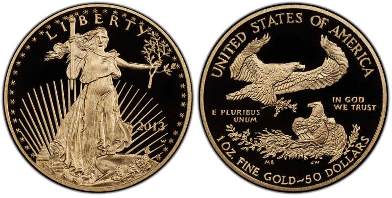 2013 (W) Proof American Eagle Fifty Dollar Gold