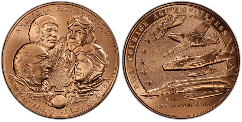 2014 Medal American Fighter Aces Bronze 38mm