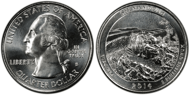 2014 (D) Shenandoah National Park Quarter