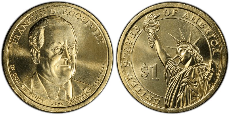 2014 (D) Presidential Dollar - Franklin D. Roosevelt, Position B