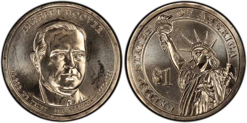2014 (D) Presidential Dollar - Herbert Hoover, Position A