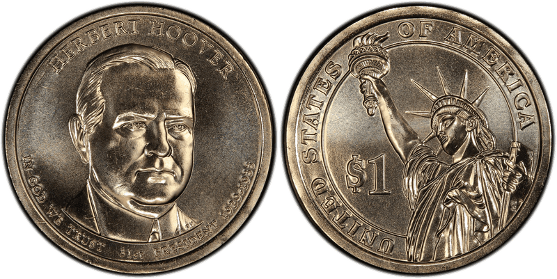 2014 (D) Presidential Dollar - Herbert Hoover, Position B