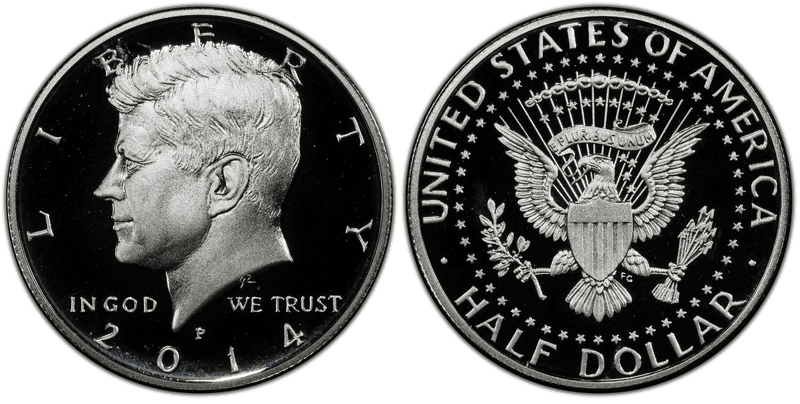 2014 (P) Proof Silver Kennedy Half Dollar - 50th Anniversary Set