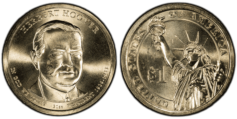 2014 (P) Presidential Dollar - Herbert Hoover, Position A