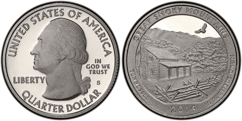 2014 (S) Proof Great Smoky Mtns-Silver Quarter