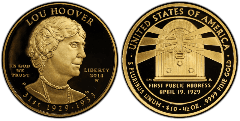 2014 (W) Proof Lou Hoover First Spouse Ten Dollar Gold