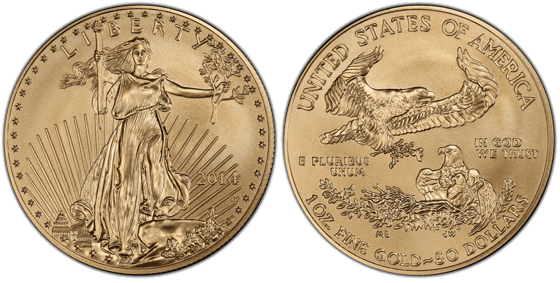 2014 (W) Burnished American Eagle Fifty Dollar Gold