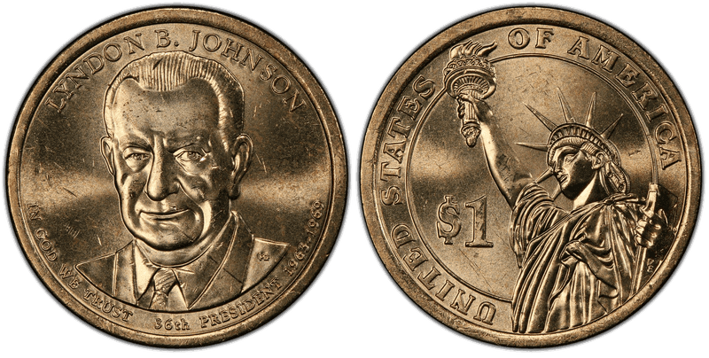 2015 (D) Presidential Dollar - Lyndon B. Johnson, Position A