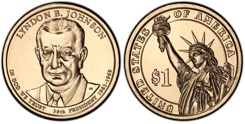 2015 (D) Presidential Dollar - Lyndon B. Johnson, Position B