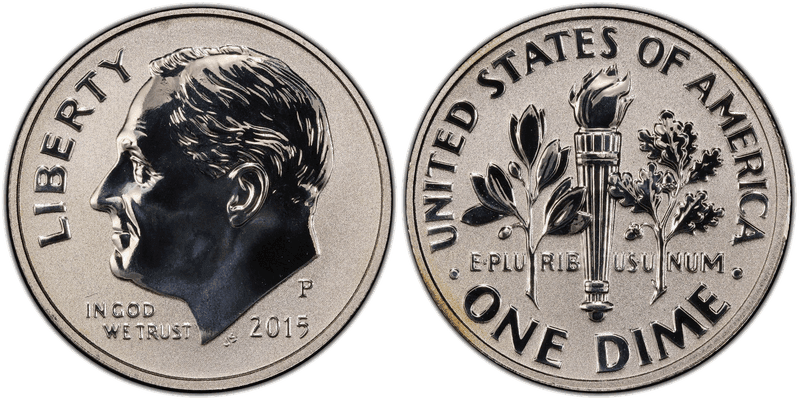 2015 (P) Proof Silver Roosevelt Dime - Reverse Proof